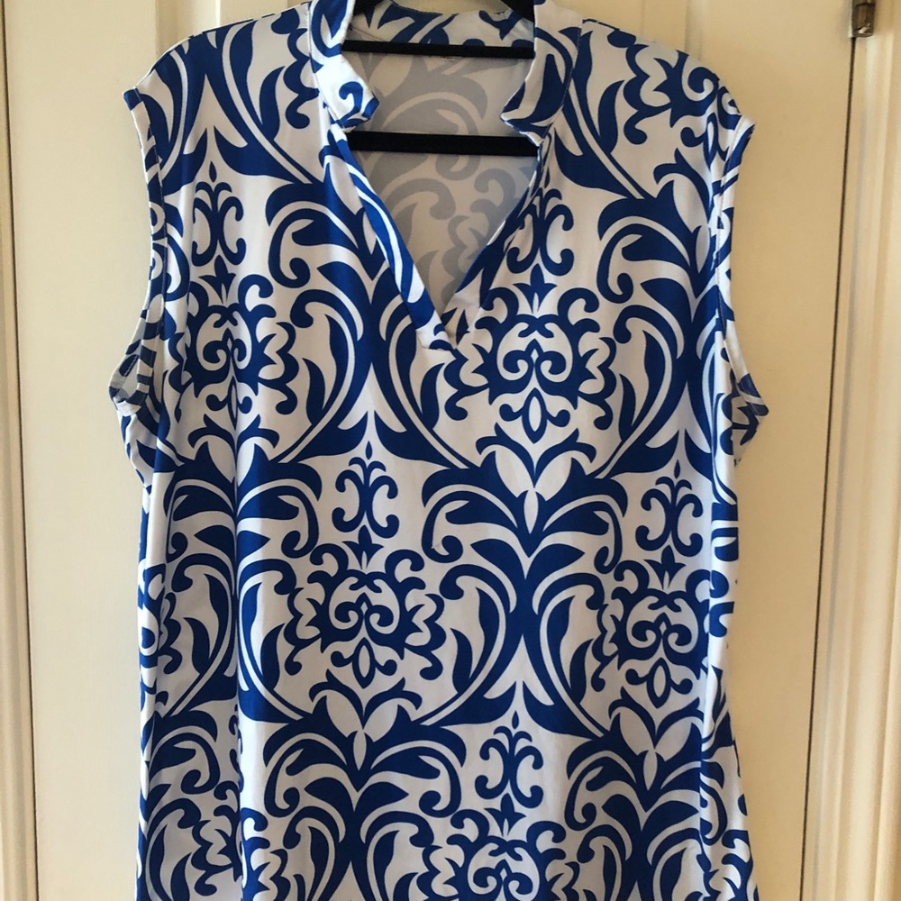 Women’s Stylish Blue & White Top XXL - Picture 3 of 4